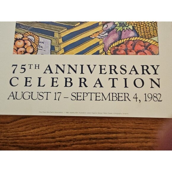 Seattle Pike Place Market Annual Fair Poster 1982 75th Celebration Lithograph - Picture 8 of 13